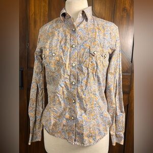 Panhandle Women's S Paisley Pearl Snap Western Long Sleeve Shirt